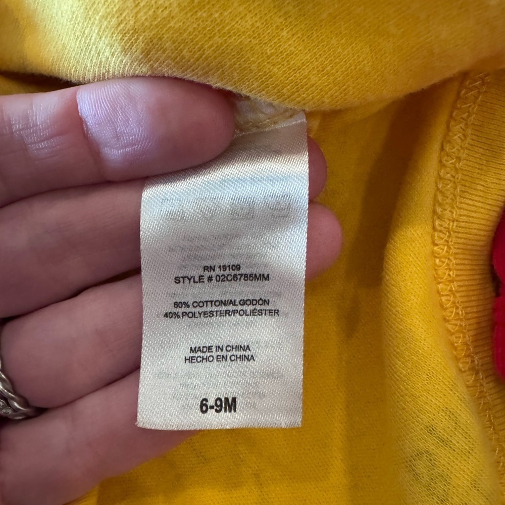 6-9M Disney onesies - Mickey Mouse Red and Yellow Baby Onesies, set of 2 - Picture 6 of 8